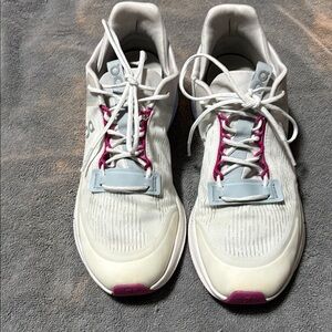 On Running Women's Cream and Pink Athletic Shoes